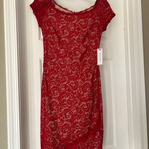 Bisou Bisou Valentine's Red Lace Christmas Dress